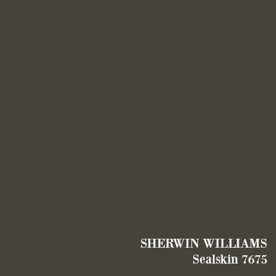 SHERWIN WILLIAMS Sealskin paint color.