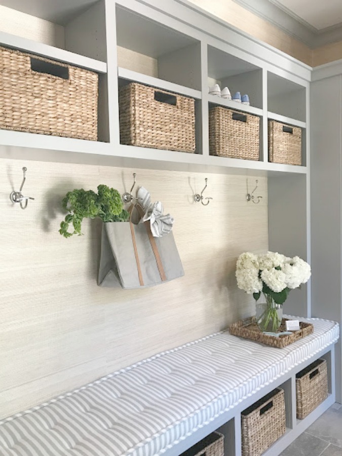 Mud room - Helen Davis Danavich. 2018 Southeastern Designer Showhouse in Atlanta. Photo: Sherry Hart.