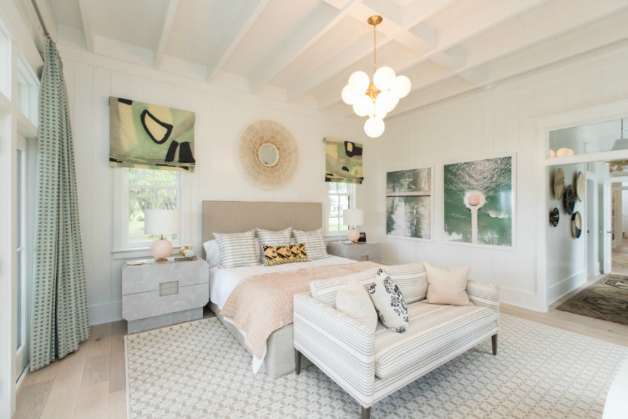 Bedroom in Modern Coastal Cottage Interior Design Inspiration in 2018 Coastal Living Idea House. Design by Jenny Keenan and architecture by Eric Moser.