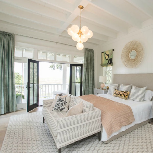 Bedroom in Modern Coastal Cottage Interior Design Inspiration in 2018 Coastal Living Idea House. Design by Jenny Keenan and architecture by Eric Moser.