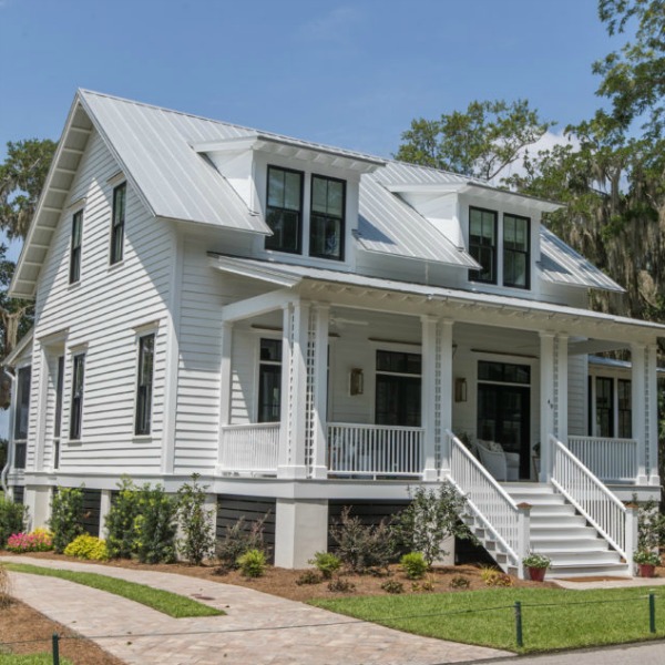 Beautiful exterior of Modern Coastal Cottage Interior Design Inspiration in 2018 Coastal Living Idea House. Design by Jenny Keenan and architecture by Eric Moser.