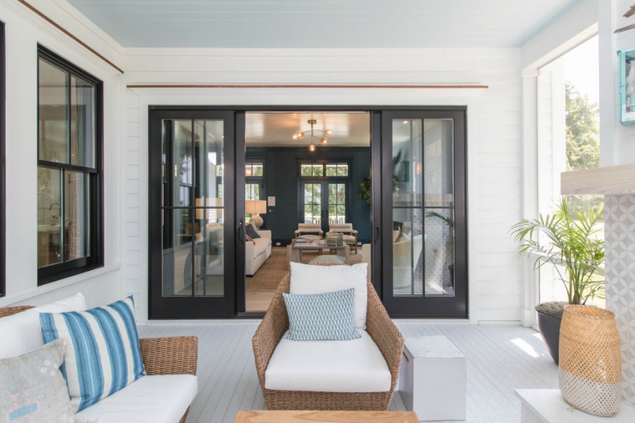 Screen porch in Modern Coastal Cottage Interior Design Inspiration in 2018 Coastal Living Idea House. Design by Jenny Keenan and architecture by Eric Moser.