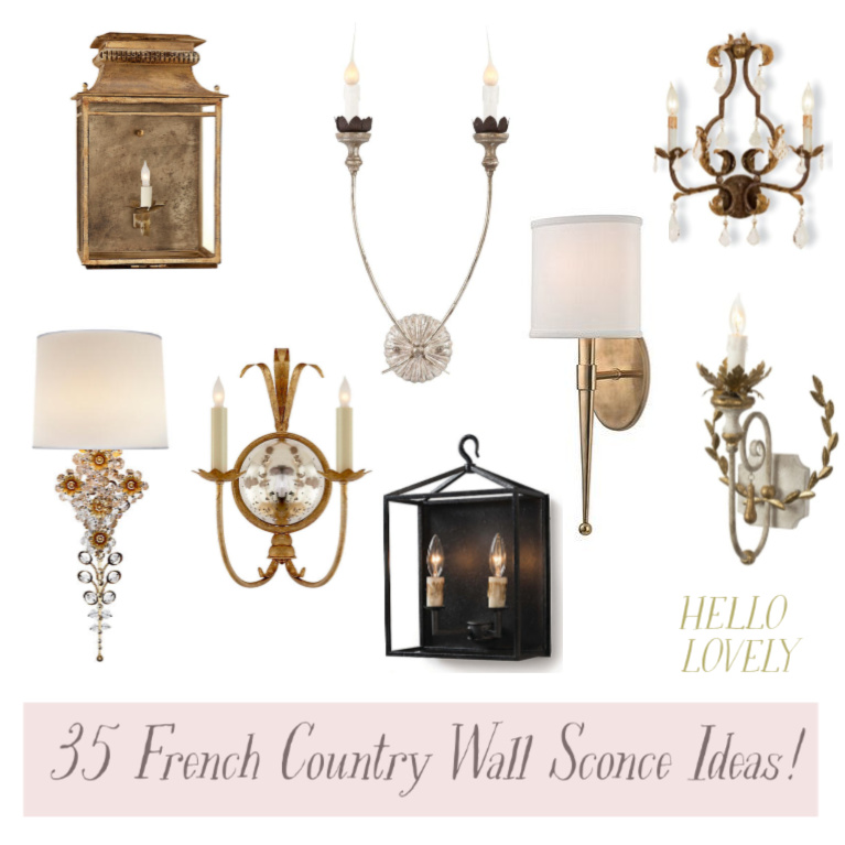 35 French Country Wall Sconce Ideas - Hello Lovely Studio. Come shop for beautiful lighting to complement your European inspired spaces. #lighting #frenchcountry #wallsconces #lighting #lightfixtures #romanticdecor #interiordesign