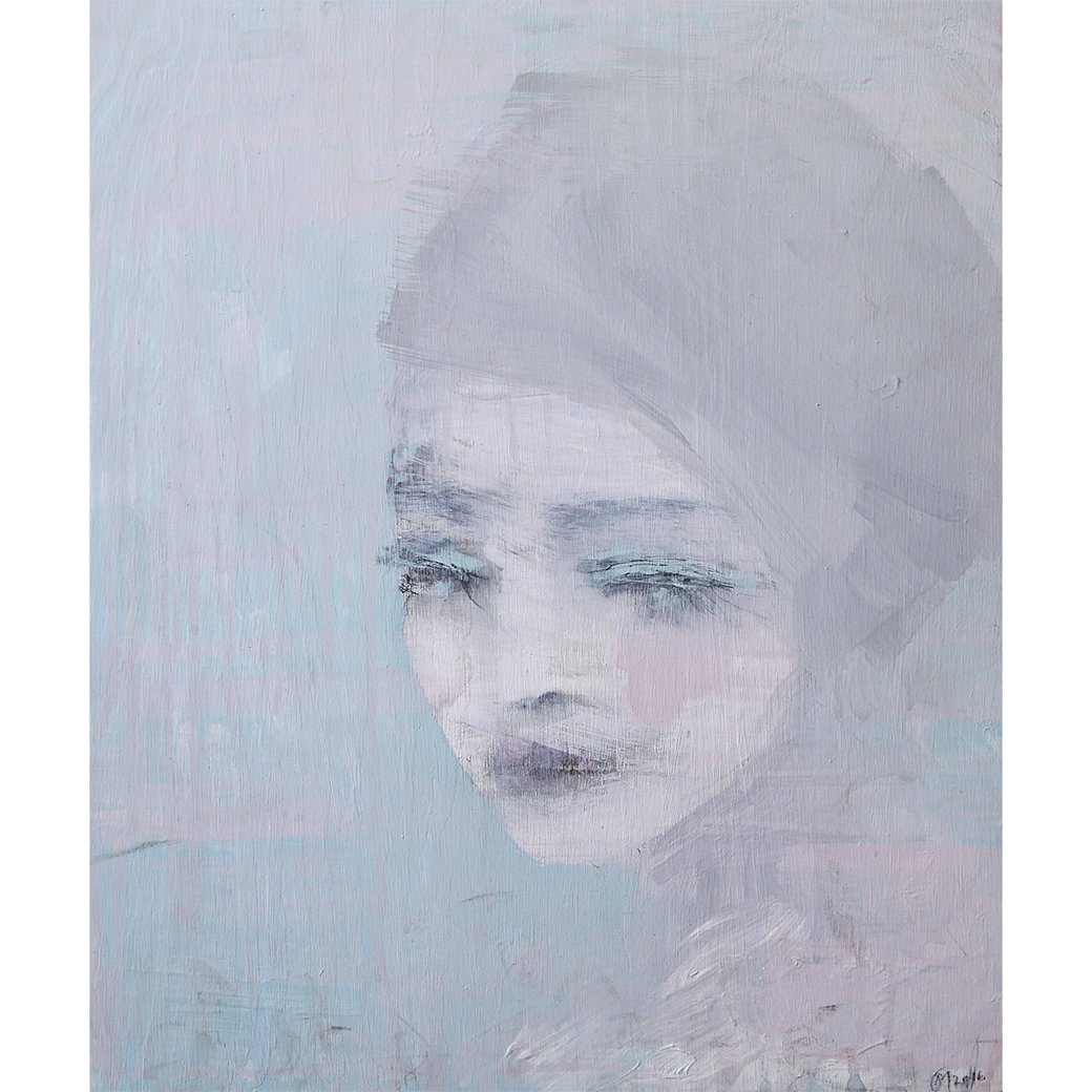 Ethereal and poetic painting (Subtle Blues) by Jorunn Mulen of Norway for Shabby Chic Couture (Rachel Ashwell).