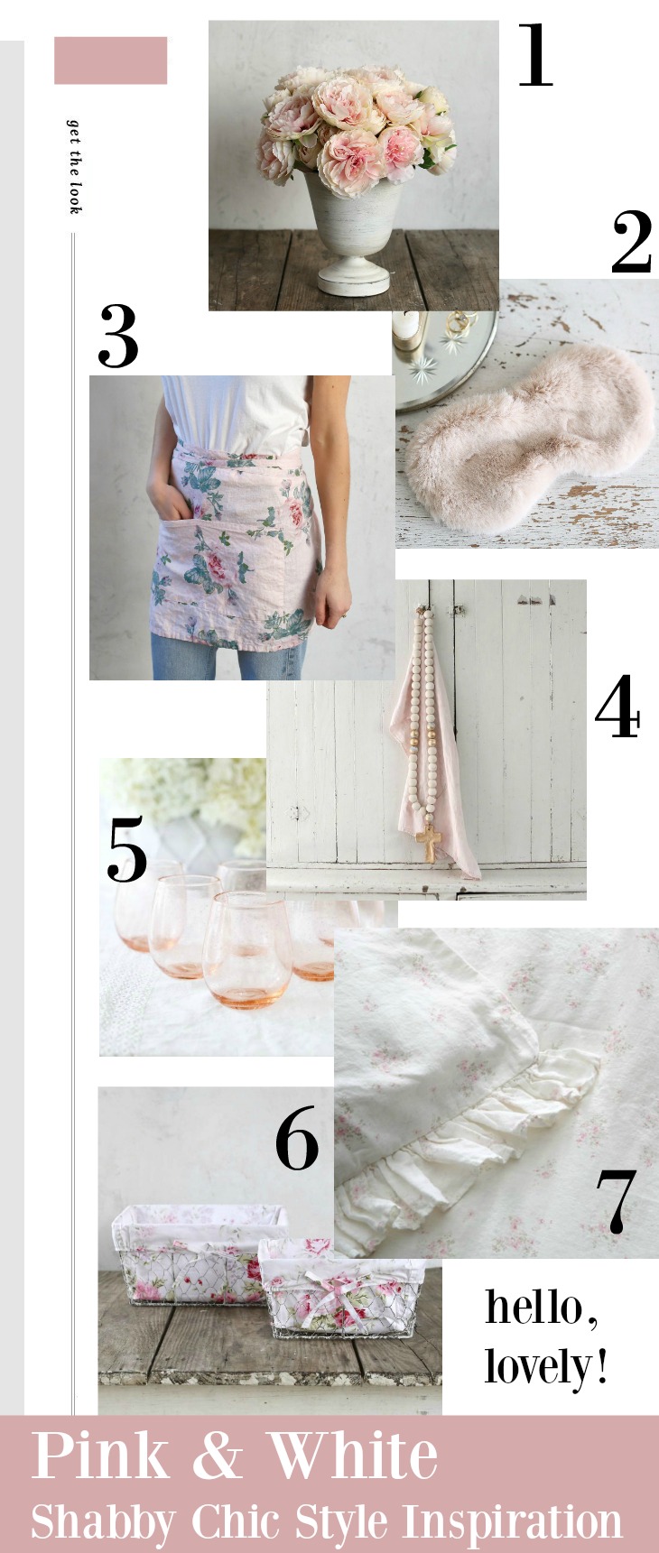 Pink and white shabby chic decor and inspiration on Hello Lovely Studio.