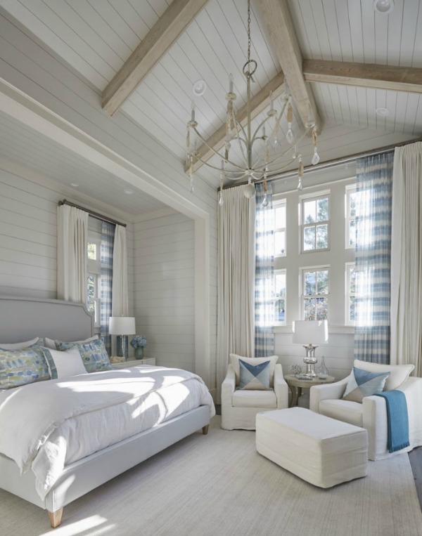 Luxurious classic coastal style bedroom design in a magnificent bespoke traditional home from architectural design firm Geoff Chick & Associates. #coastalstyle #coastaldecor #bedroomdesign #interiordesign