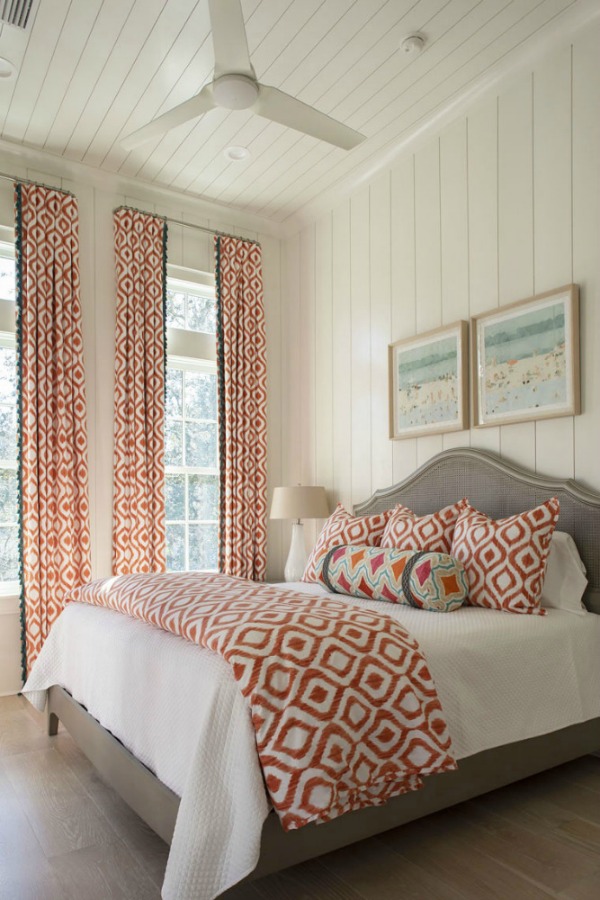 Luxurious classic coastal style bedroom design in a magnificent bespoke traditional home from architectural design firm Geoff Chick & Associates. #coastalstyle #coastaldecor #bedroomdesign #interiordesign