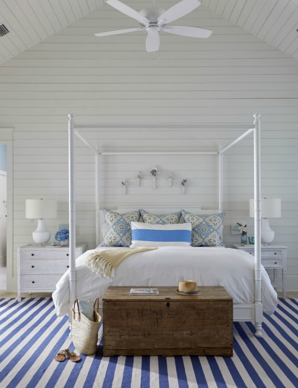 Blue and white stripes enhance a luxurious classic coastal style bespoke bedroom design from Geoff Chick & Associates. Come feast on photos of beautiful interiors to inspire As Well As Classic Interior Design Inspiration. 