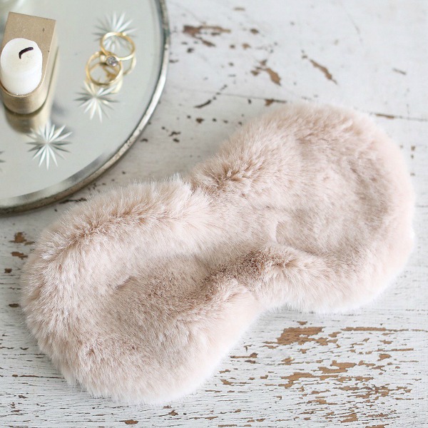 Faux Fur blush eye mask. Shabby Chic Couture Design Inspiration from Rachel Ashwell!