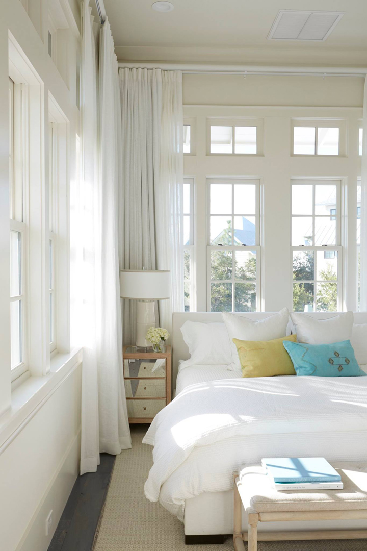 Luxurious classic coastal style bedroom design in a magnificent bespoke traditional home from architectural design firm Geoff Chick & Associates. #coastalstyle #coastaldecor #bedroomdesign #interiordesign