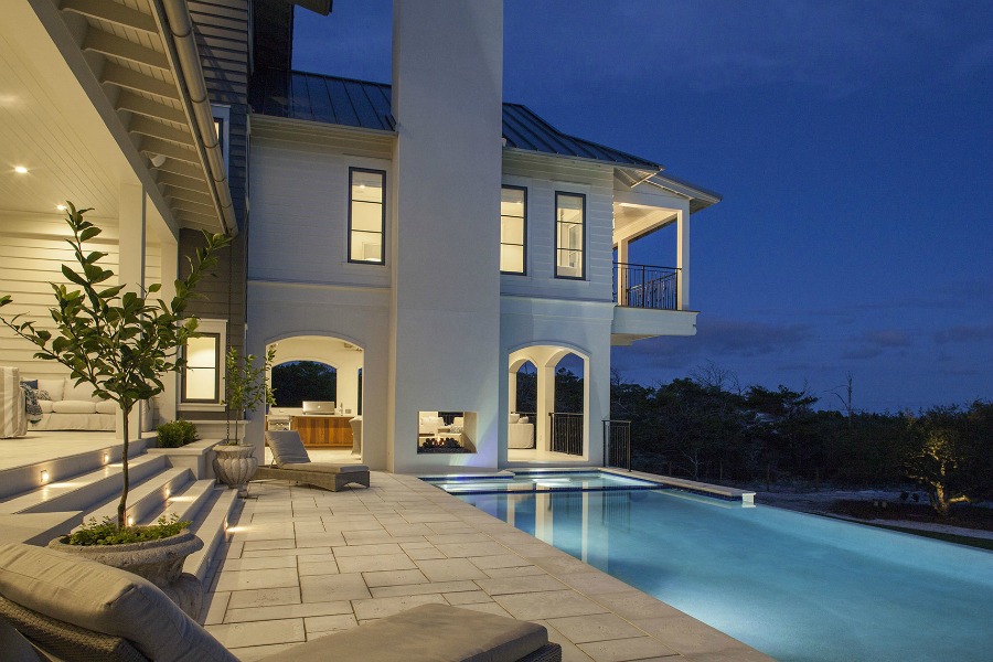 Luxurious pool design inspiration from a magnificent coastal style classic home by architect Geoff Chick. #luxurypool #beachhouse #pooldesign #coastalstyle