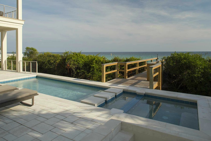 Luxurious pool design inspiration from a magnificent coastal style classic home by architect Geoff Chick. #pooldesign #beachhouse #luxurypool #coastalstyle