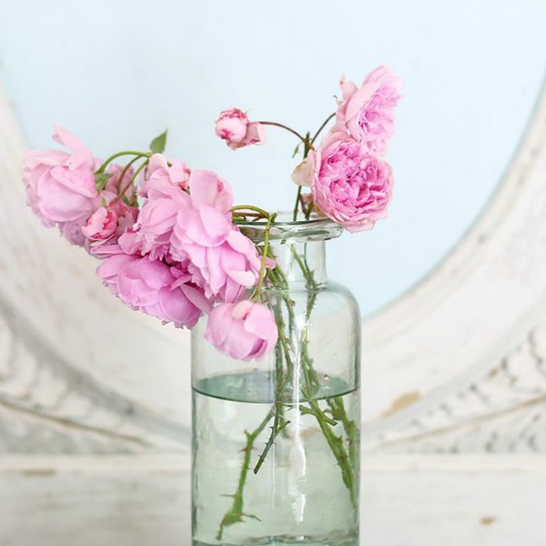 Green short vase. Shabby Chic Couture Design Inspiration from Rachel Ashwell!