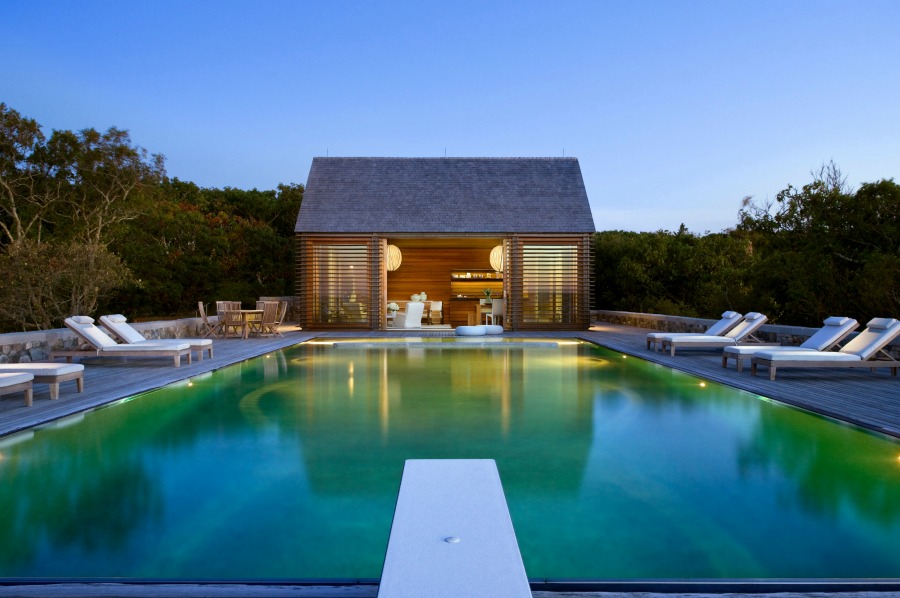 Glorious pool and cabana by Ike Kligerman Barkley on Hello Lovely Studio.