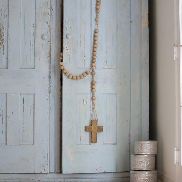 Large wood rosary. Shabby Chic Couture Design Inspiration from Rachel Ashwell!