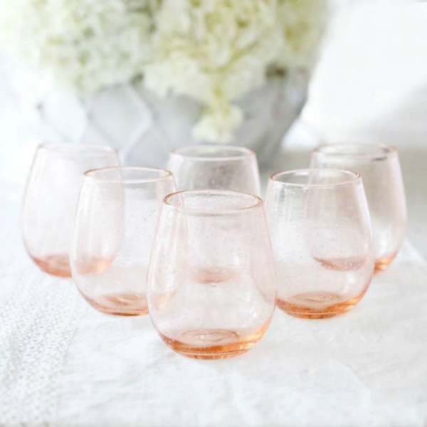 Rose bubble glass tumblers. Shabby Chic Couture Design Inspiration from Rachel Ashwell!