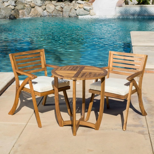 Acacia wood outdoor dining set