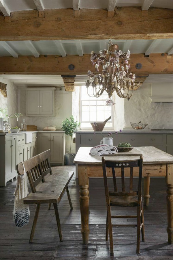 Rustic English Country Kitchen Design, English Country Dining Room Chairs