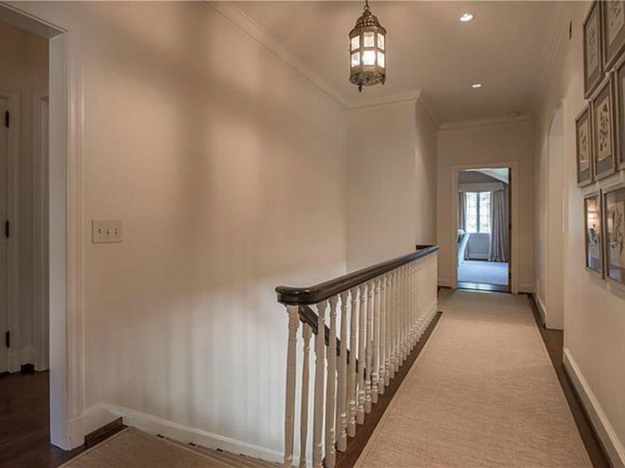 Staircase in an elegant historic home with Old World style and beautifully classic European inspired interiors in Marietta Georgia was built for the Kennedy-DuPre family.. See more  English Tudor Interior Design Inspiration from this European Country Master Suite & Dining Room Design Inspiration on Hello Lovely Studio.