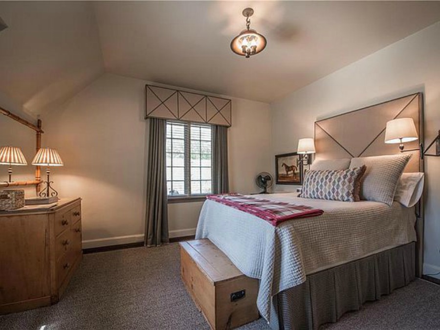 Bedroom in an elegant historic home with Old World style and beautifully classic European inspired interiors in Marietta Georgia was built for the Kennedy-DuPre family. See more in Traditional Style House Tour: 1935 English Tudor on Hello Lovely Studio.