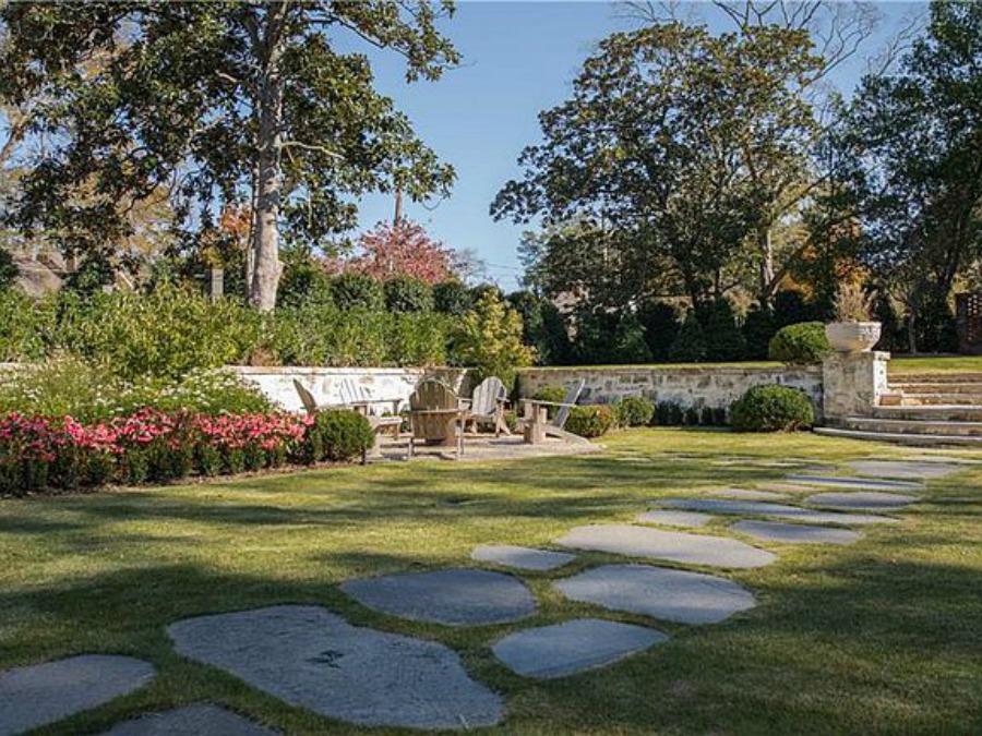 Gardens at an elegant historic home with Old World style and beautifully classic European inspired interiors in Marietta Georgia was built for the Kennedy-DuPre family. European country designed home in Georgia...certainly lovely indeed.