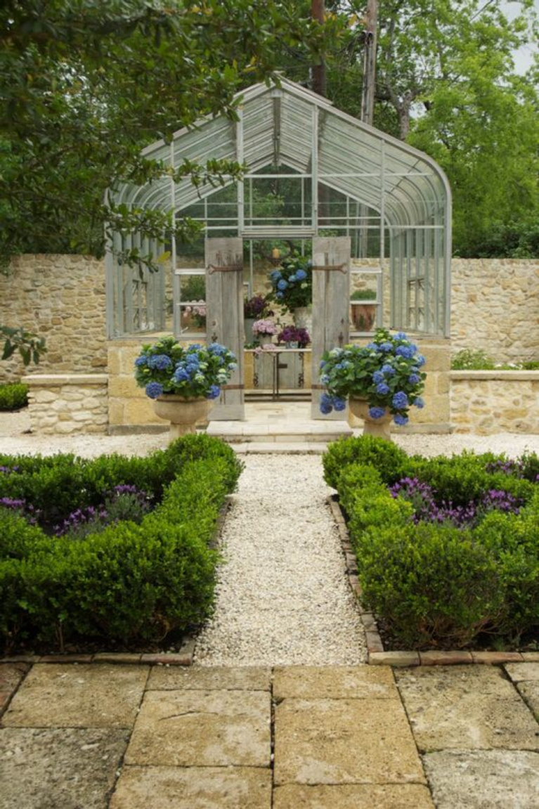 Magnificent conservatory and gardens at Ruth Gay's Houston home.