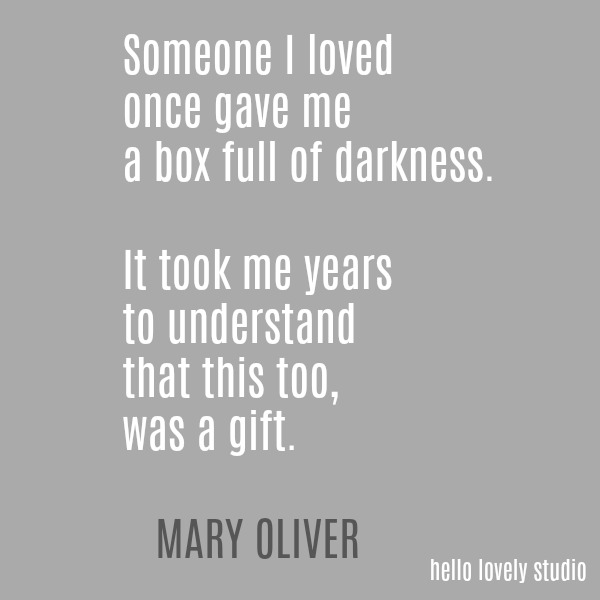 Inspirational quote by Mary Oliver on Hello Lovely Studio