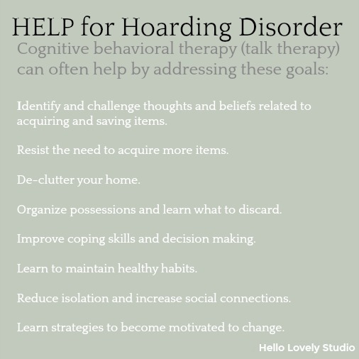 Info about hoarding disorder and how therapy can help.