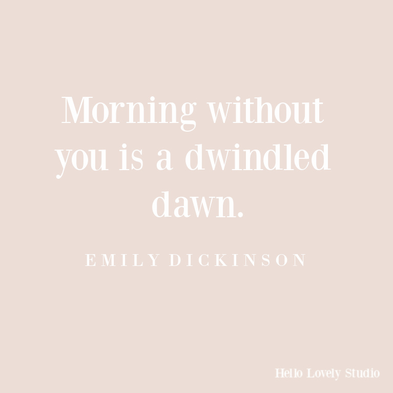 Emily Dickinson quote on Hello Lovely Studio about the morning. #quotes #emilydickinson #poetry #inspirationalquote