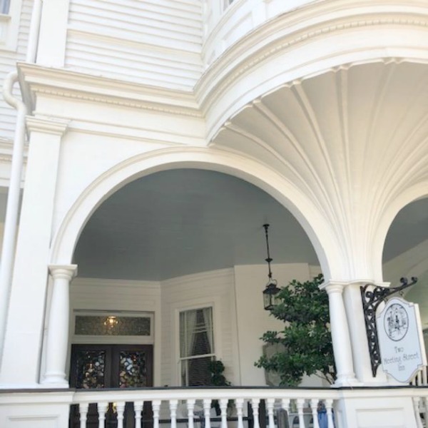 Charming downtown Charleston homes in the Battery are rich in architectural detail and traditional style! Photo by Hello Lovely Studio.