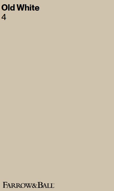 Farrow & Ball Old White paint color swatch. #farrowandballoldwhite #oldwhite