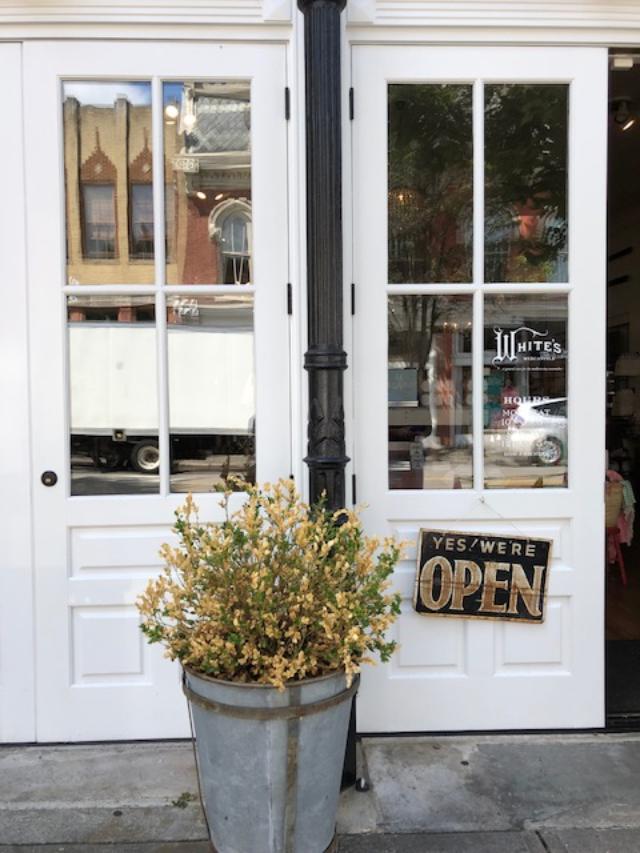 White's Mercantile in downtown Franklin, TN is filled with a charming mix of decor and farmhouse finds - Hello Lovely Studio. CLICK OVER to my place to discover 4 Charming Franklin Tennessee Shops for Vintage, Antiques & Farmhouse Decor Finds!