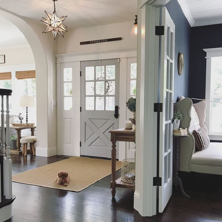 Behr Classic Silver paint color is a timeless tranquil grey on a front