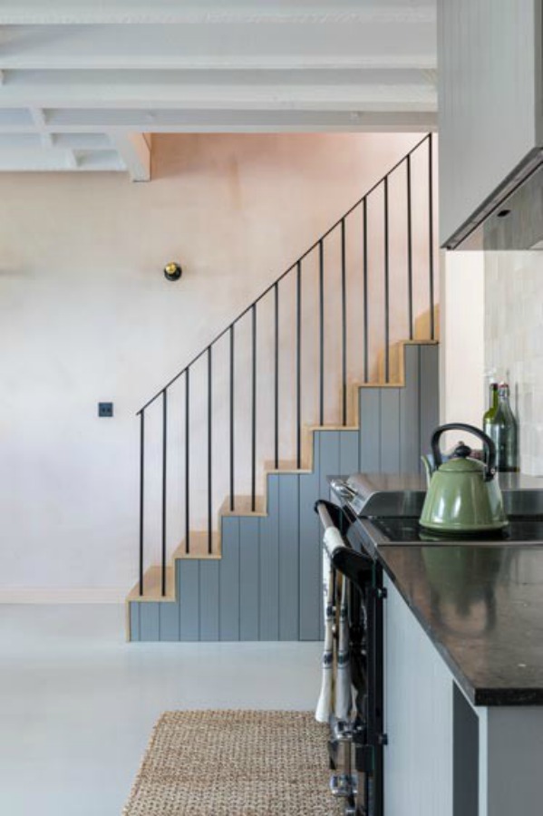 Charming minimal staircase. Stunning and soulful space designed by Imperfect Interiors in the UK - this East Dulwich Industrial Conversion sings!