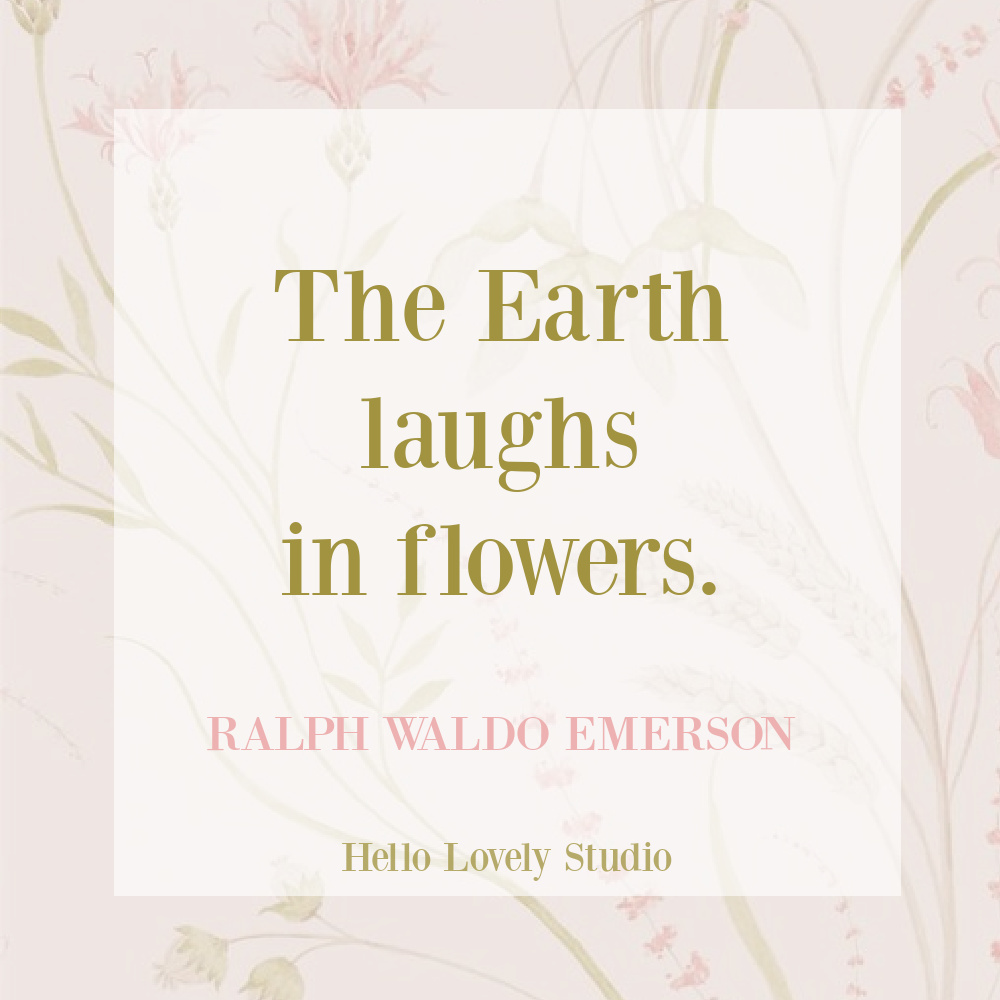 Emerson quote about flowers and spring on Hello Lovely Studio. #springquotes #flowerquotes #ralphwaldoemerson