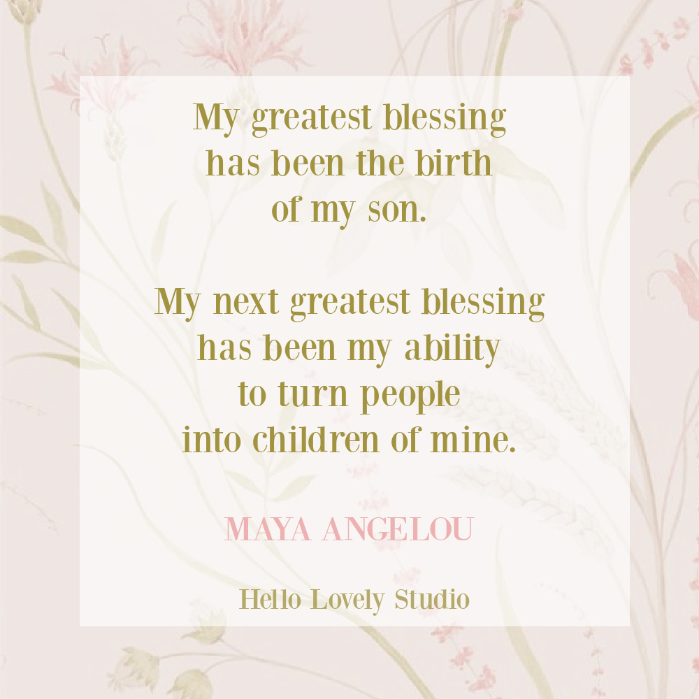 Quote about mothers and sons by Maya Angelou on Hello Lovely Studio. #motherandson #motherhood #parentingquotes #mayaangelouquotes