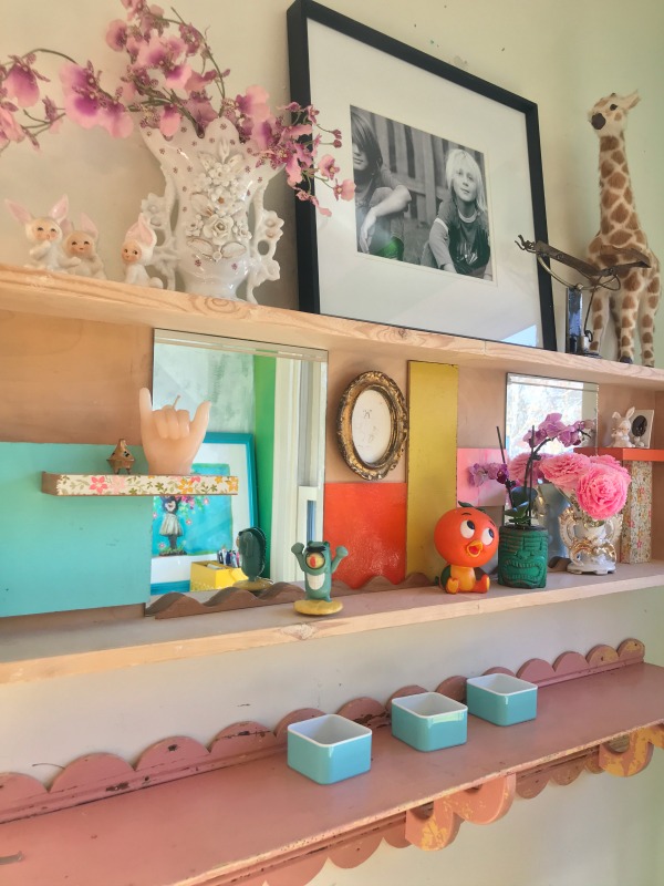 Be inspired by this photo gallery of vibrant colorful beachy boho interior design from artist Jenny Sweeney's Chicagoland home. Her art has been lifting spirits and opening hearts to wonder - see how it lives large in a charming suburban Tudor!