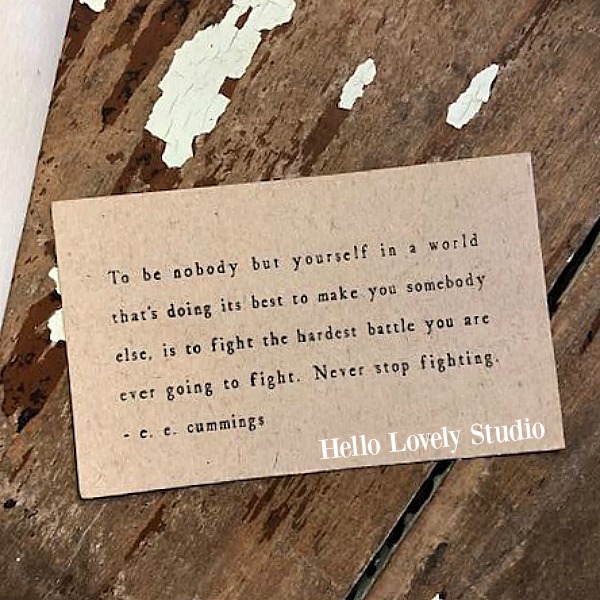 Inspirational quote on kraft paper cards to motivate, encourage, and uplift - Hello Lovely Studio. COME DISCOVER more inspiring words of wisdom, encouraging quotes, and affirmations on Hello Lovely Studio.