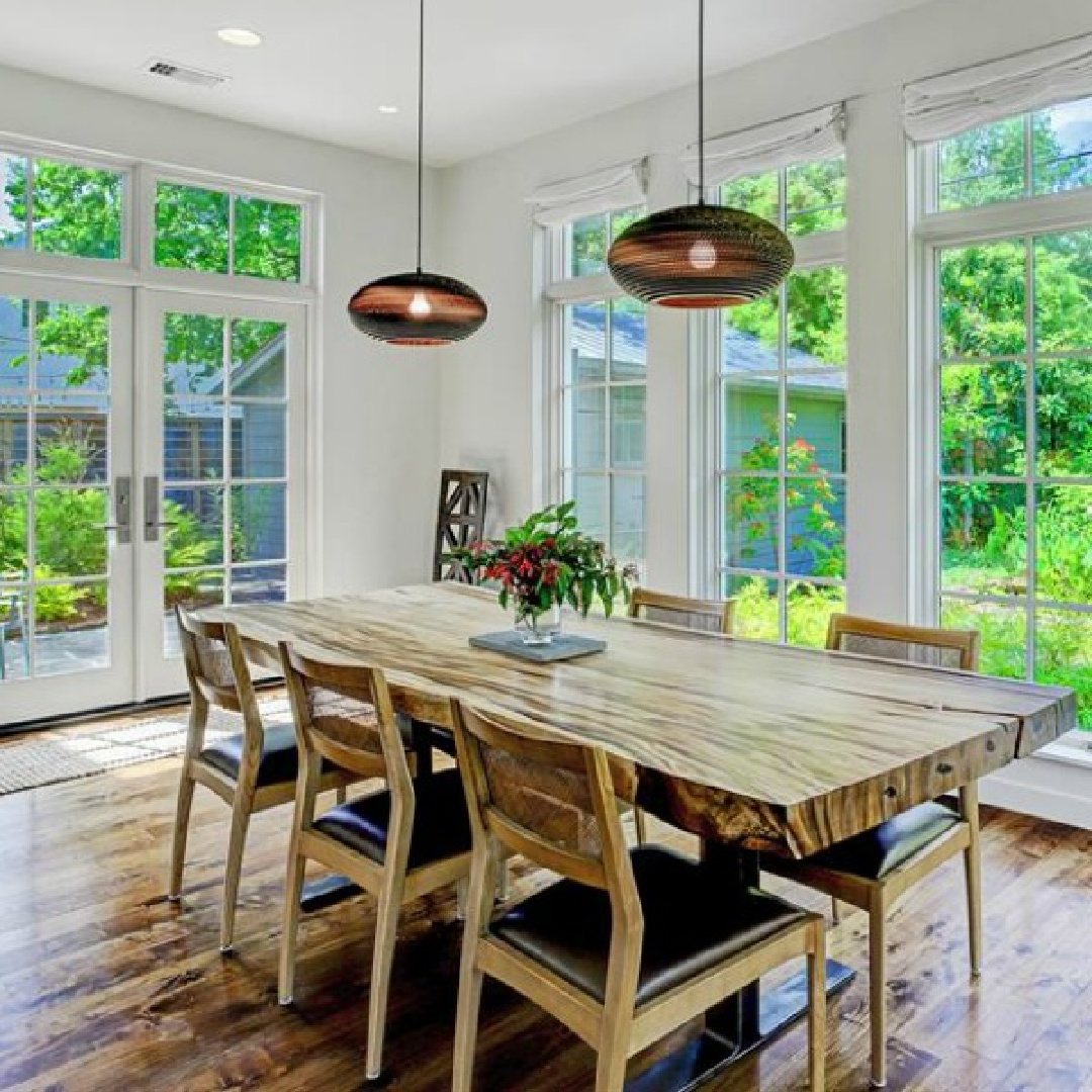 Airy and bright Belgian style kitchen a zen home by architect Kelly Cusimano and crafted by Marcellus Barone of Southampton Homes. #belgianstyle #interiordesign #oldworld #minimal