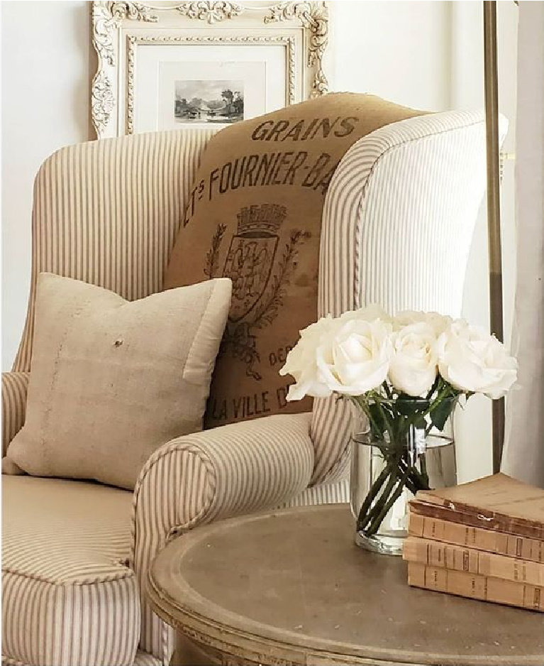 Understated, sophisticated design simplicity in this French country home designed by The French Nest Co. Interior Design. #frenchcountry #interiordesign #neutraldecor #oldworldstyle #romanticdecor