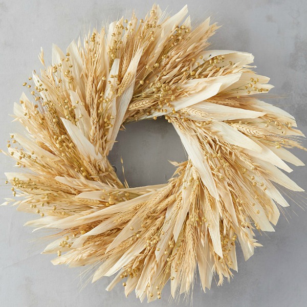 Flax wheat wreath from Terrain