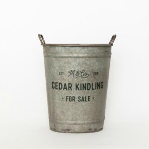 Cedar Kindling galvanized evergreen bucket