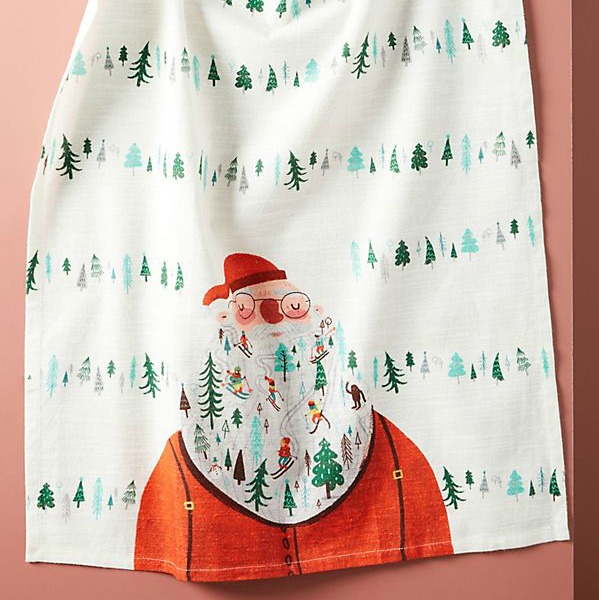 Santa dishtowel is an adorable holiday kitchen must have! #anthropologie #dishtowel #santa #christmasdecor