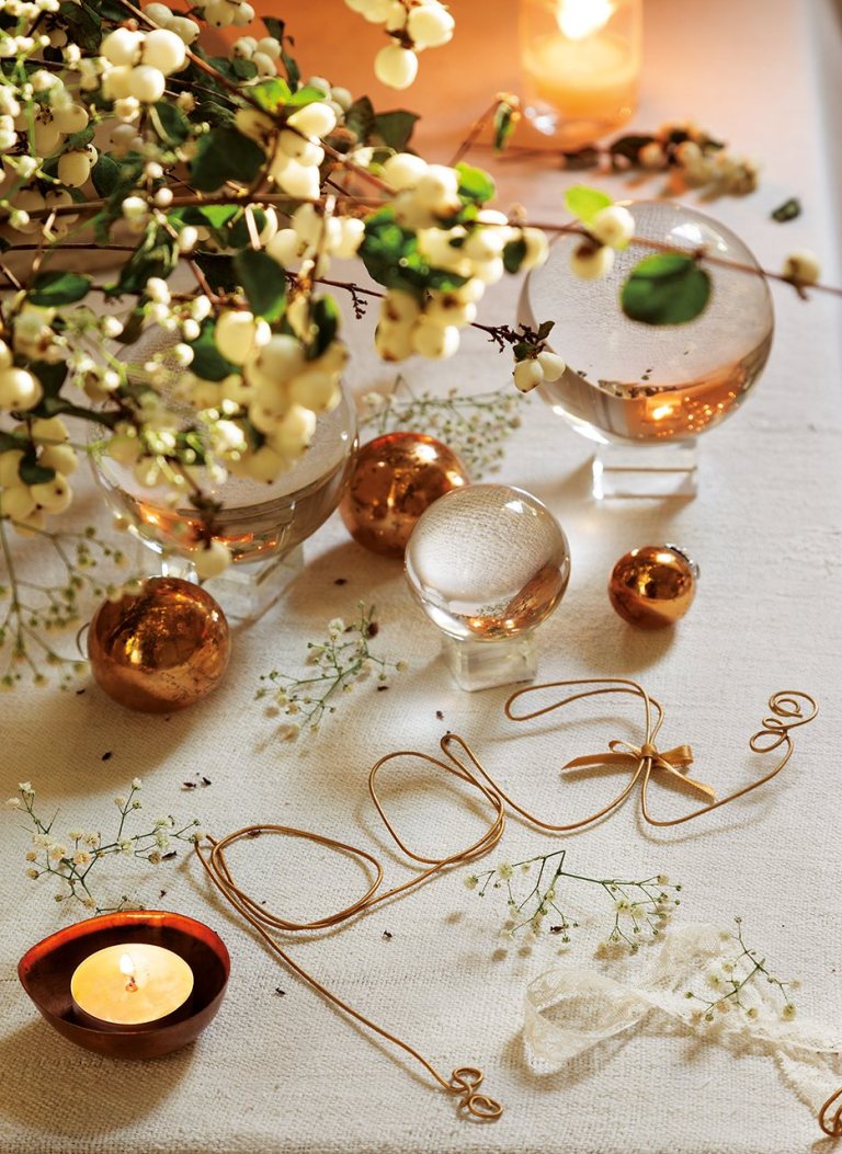 White Christmas decorating ideas! A beautifully restored 1864 home on the Maresme Coast of Spain is decorated in whites for Christmas. #christmasdecor #whitechristmas #frenchcountry #frenchchristmas