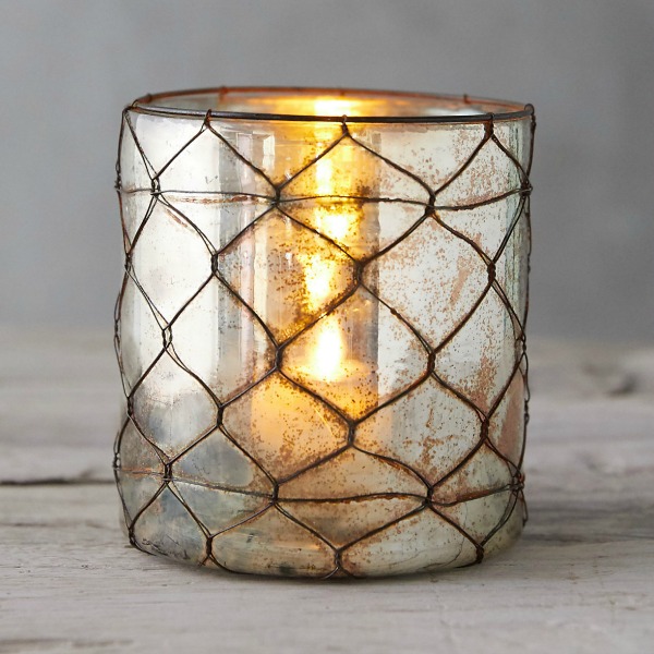 Wire wrapped Copper Votive Holder from Terrain