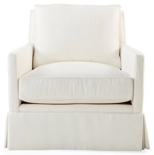 Fauteuil club en lin blanc