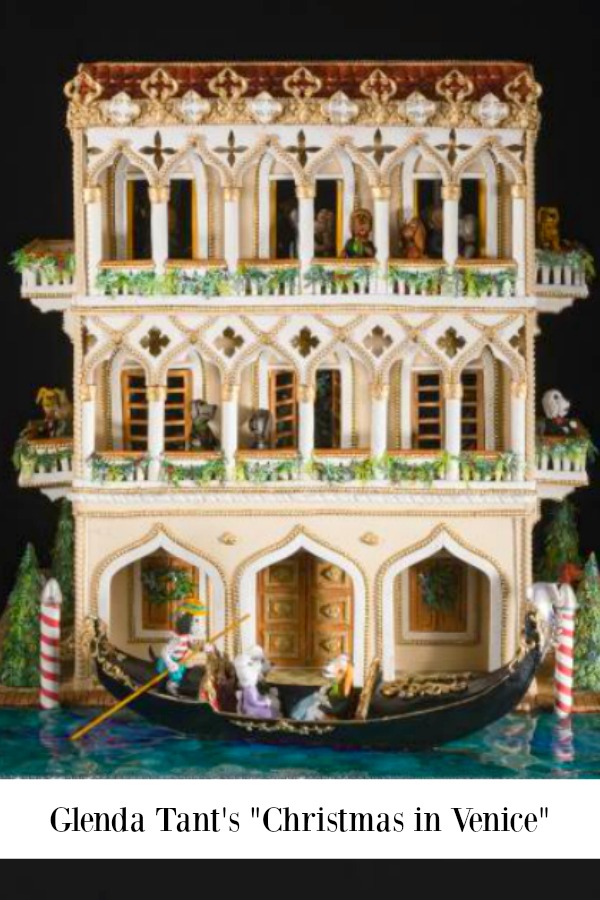 Magnificent prize-winning gingerbread house by Glenda Tant called "Christmas in Venice." #gingerbreadhouse #christmasbaking #holidaybaking