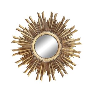 Gold starburst mirror makes a charming accessory in a French farmhouse or French country home. #starburst #mirrors #frenchcountrydecor