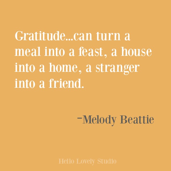 Inspirational quote about gratitude on Hello Lovely Studio. #gratitude #inspirational #quotes #melodybeattie