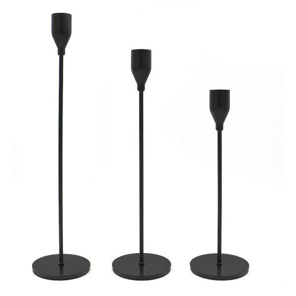 Matte black taper candlestick set - Come explore Thanksgiving table decor! 
